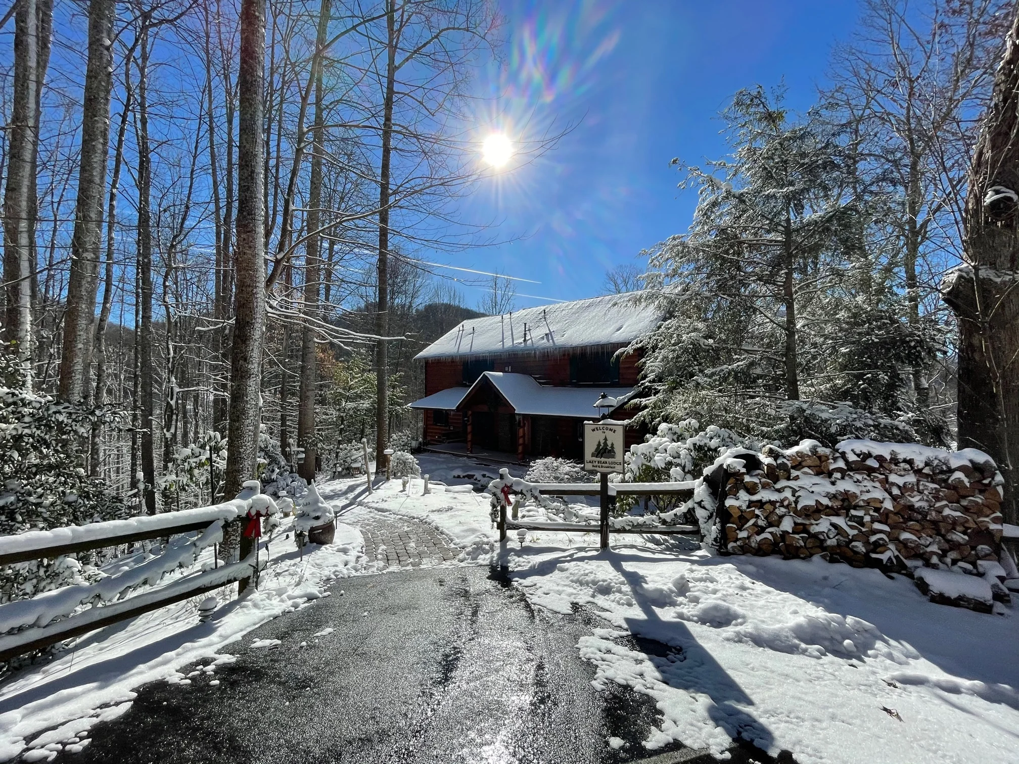 The Lodge on a snowy day.